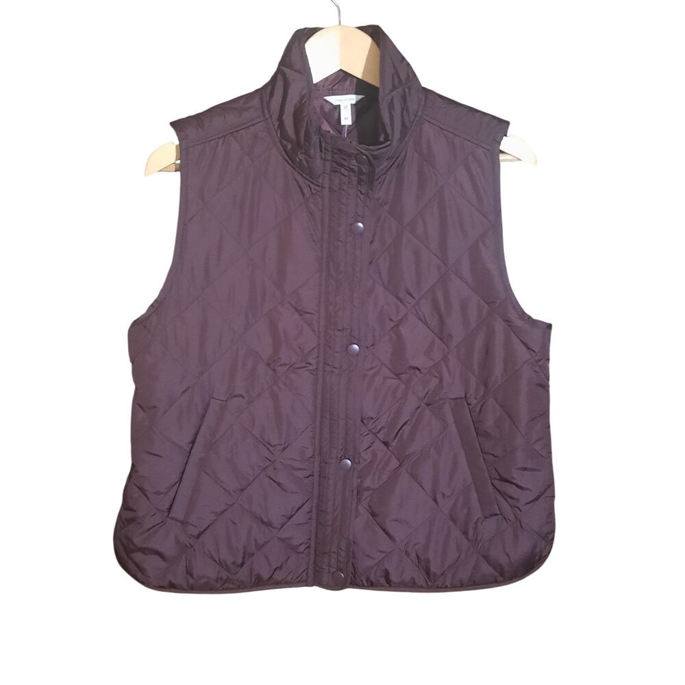 Maurices Women Wine Colored Quilted Diamond Pattern Design High Mock Neck Size M